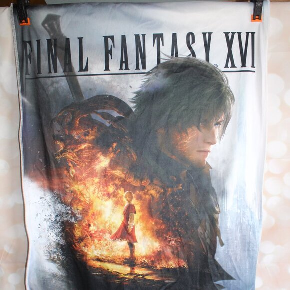 Final Fantasy XVI (16) Fabric GameStop Promo Poster Banner 24"x 34" RARE - Picture 1 of 7